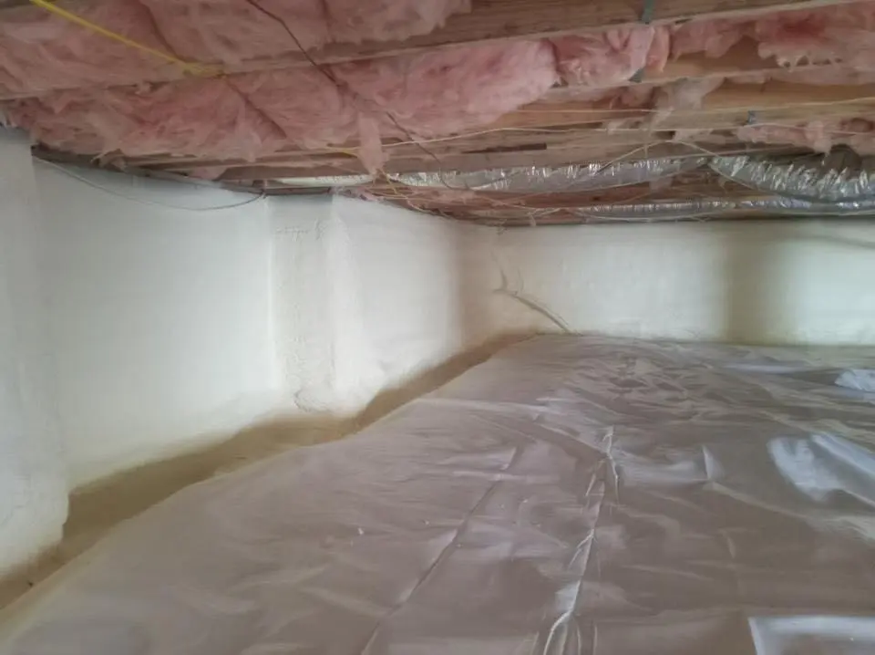 Crawl space encapsulation with closed-cell spray foam for Roof Waterproofing in Irvington